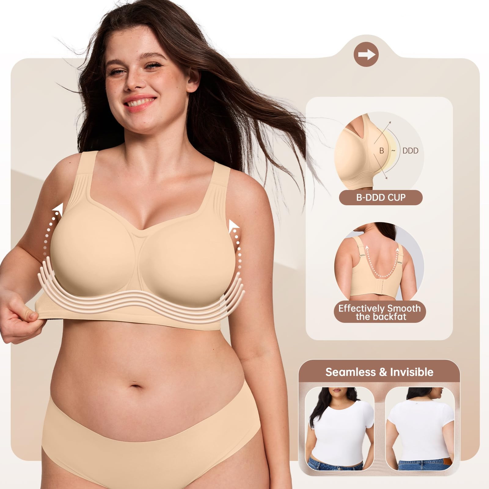 Plus Size Wireless Bra for Wom - Underwire Bra Padded recensione e prezzo