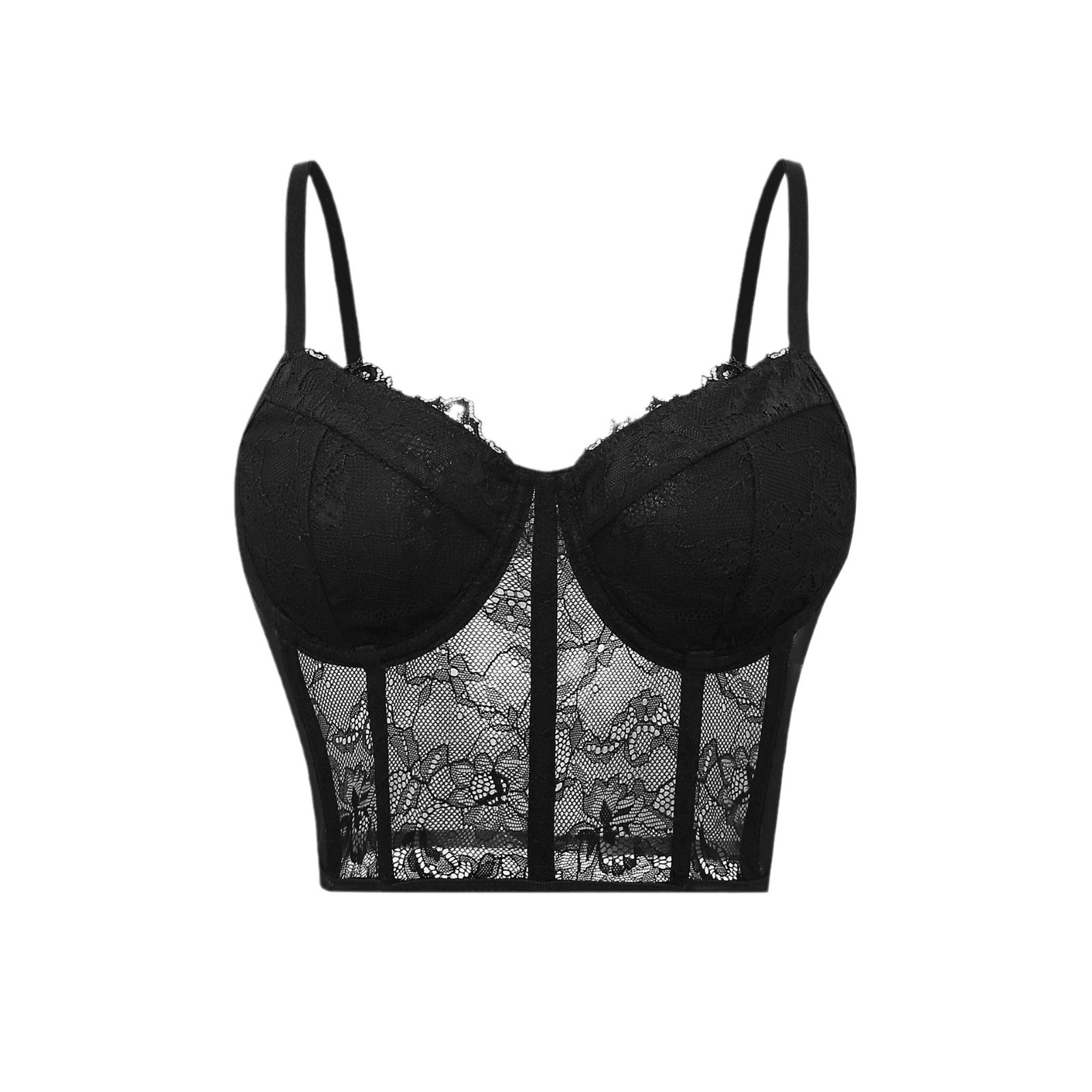 Sexy Black Semi Transparent Br - Sheer Mesh Bra recensione e prezzo