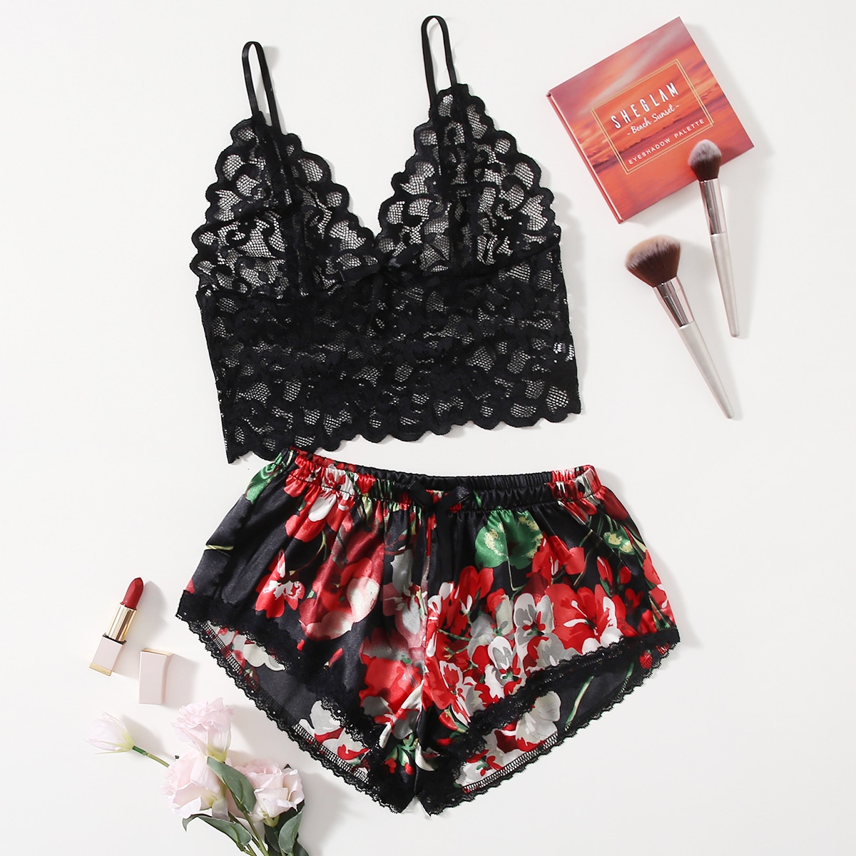 Floral Lace Pajama Set for Wom - Lace Bralette Set recensione e prezzo