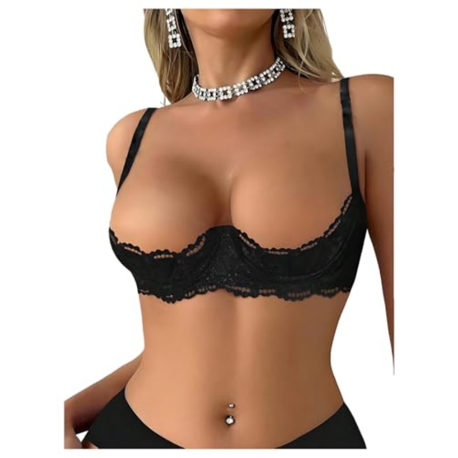 OYOANGLE Women's 1/4 Cup Lace  - Demi Bra Balconette recensione e prezzo
