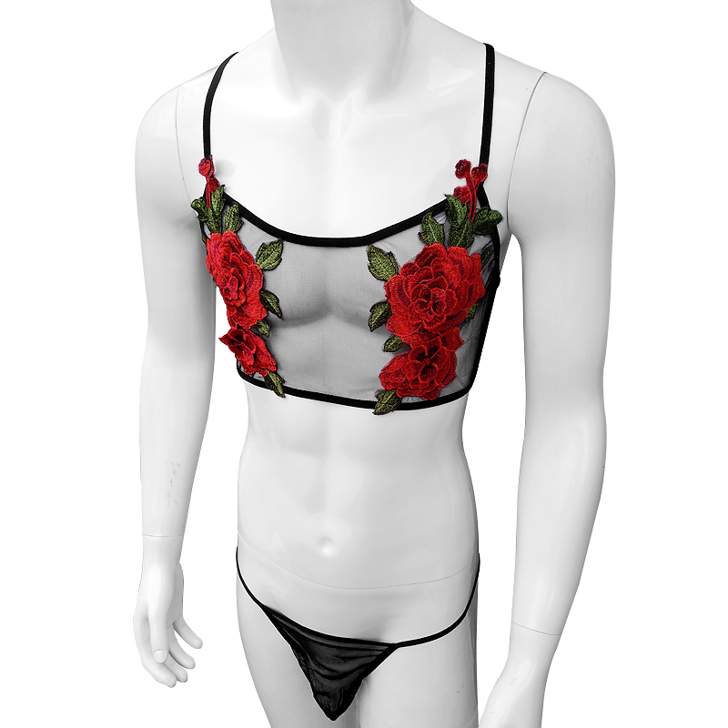 Sexy Embroidery Mens See Throu - Sheer Mesh Bra recensione e prezzo