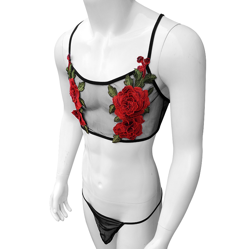Sexy Embroidery Mens See Throu - Sheer Mesh Bra recensione e prezzo